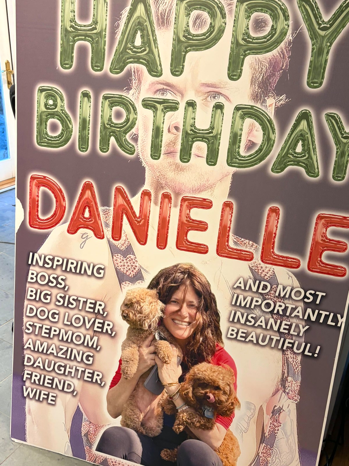 A custom 40x60 birthday board printed on foam board